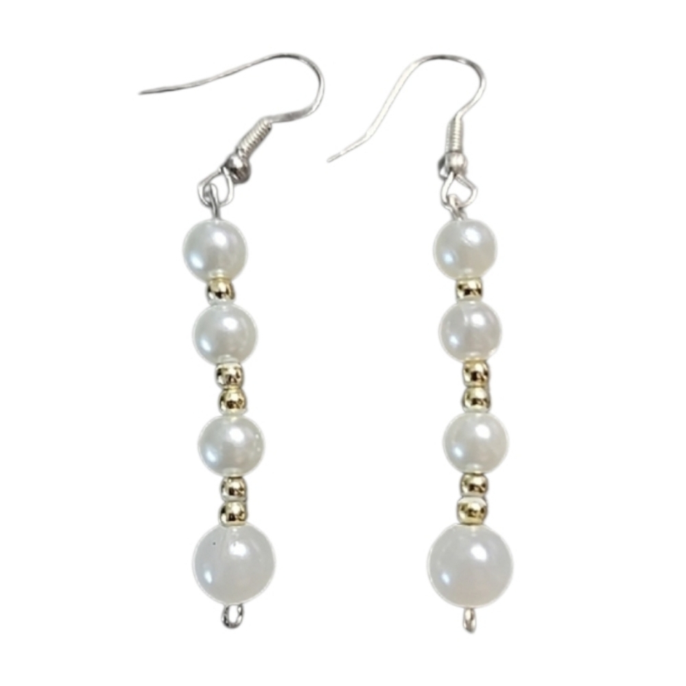 💥4 for $20💥Faux Pearl Goldtone Drop Earrings